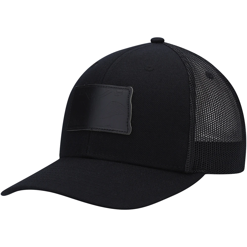 Men's Local Crowns North Dakota Blackout State Patch Trucker Snapback Hat