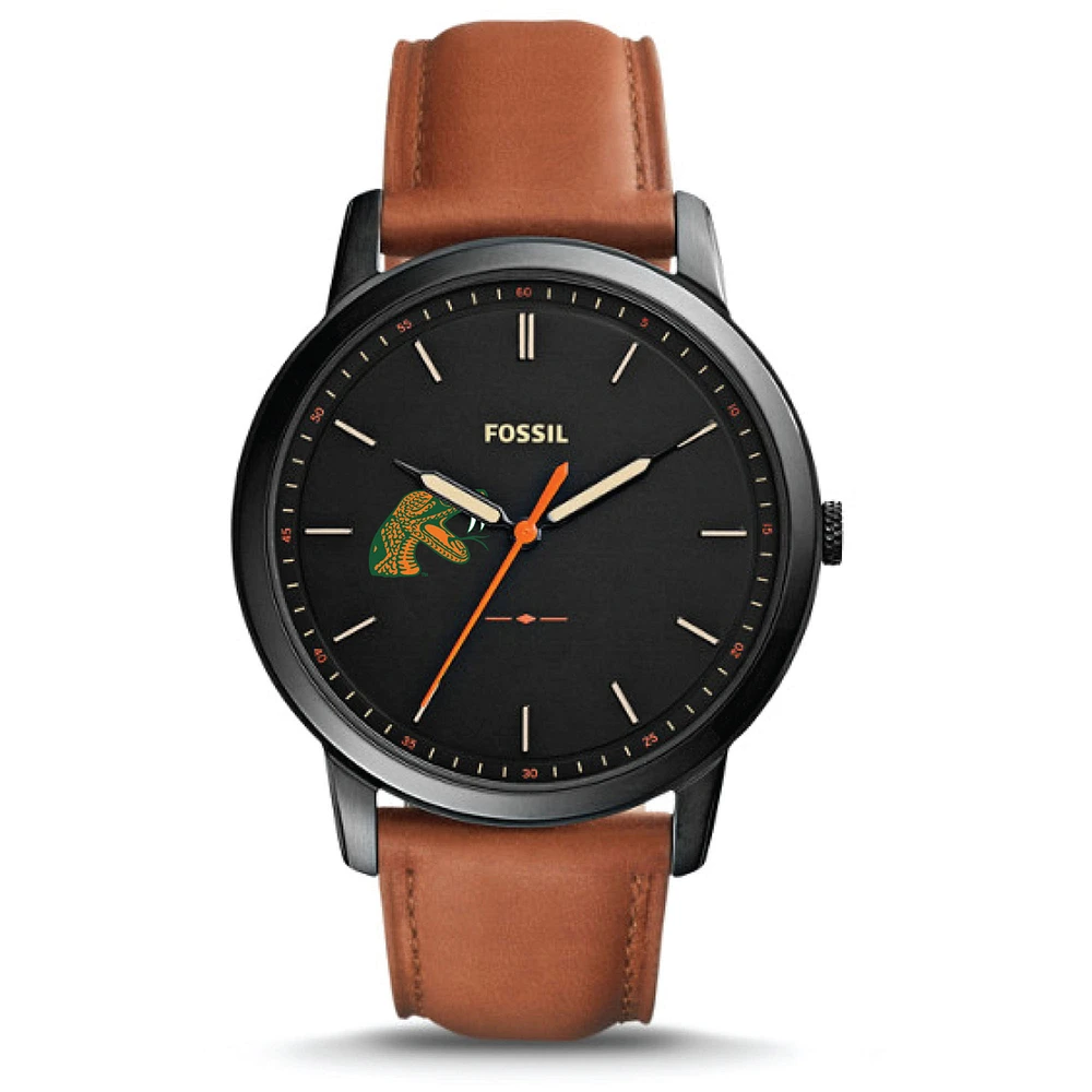 Fossil Florida A&M Rattlers The Minimalist Slim Leather Watch