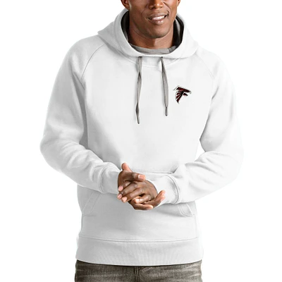 Men's Antigua White Atlanta Falcons Logo Victory Pullover Hoodie