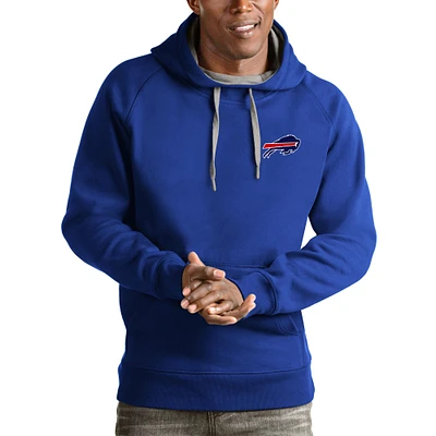 Men's Antigua Royal Buffalo Bills Logo Victory Pullover Hoodie