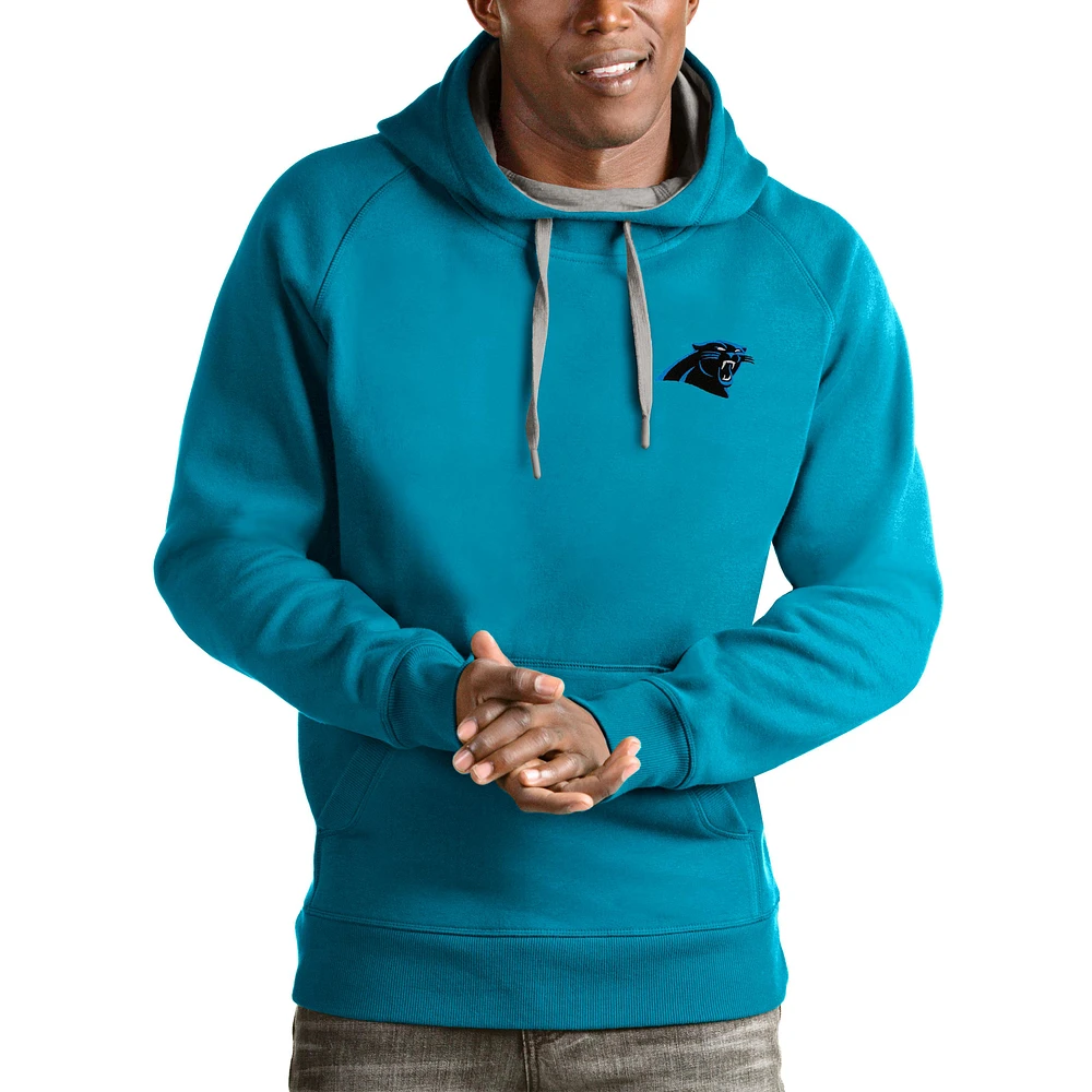 Men's Antigua Carolina Panthers Logo Victory Pullover Hoodie