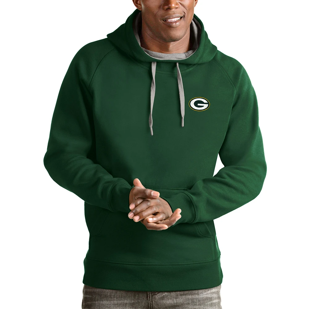 Men's Antigua Green Bay Packers Logo Victory Pullover Hoodie