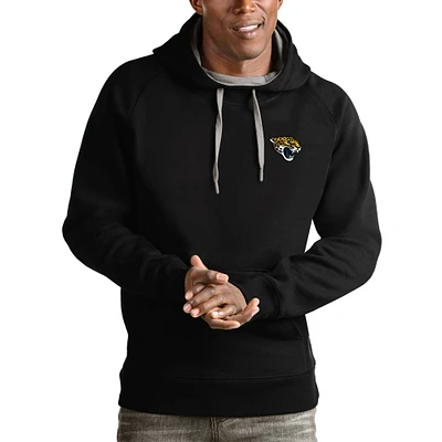 Men's Antigua Black Jacksonville Jaguars Logo Victory Pullover Hoodie