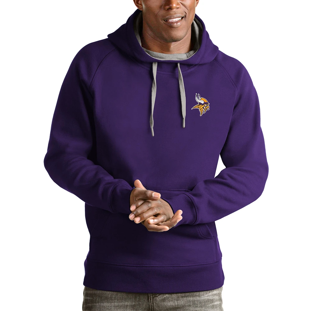 Men's Antigua Purple Minnesota Vikings Logo Victory Pullover Hoodie