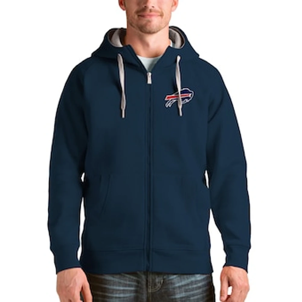 Men's Antigua Navy Buffalo Bills Victory Full-Zip Hoodie