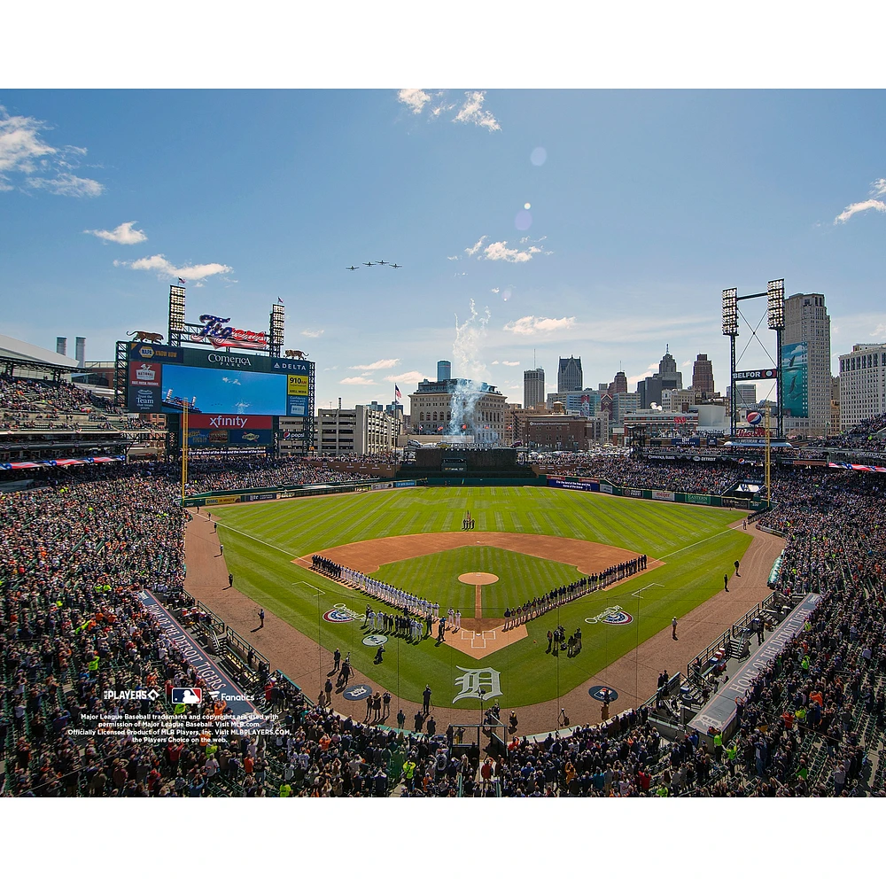 Detroit Tigers Unsigned Comerica Park Pregame Flyover Stadium Photograph