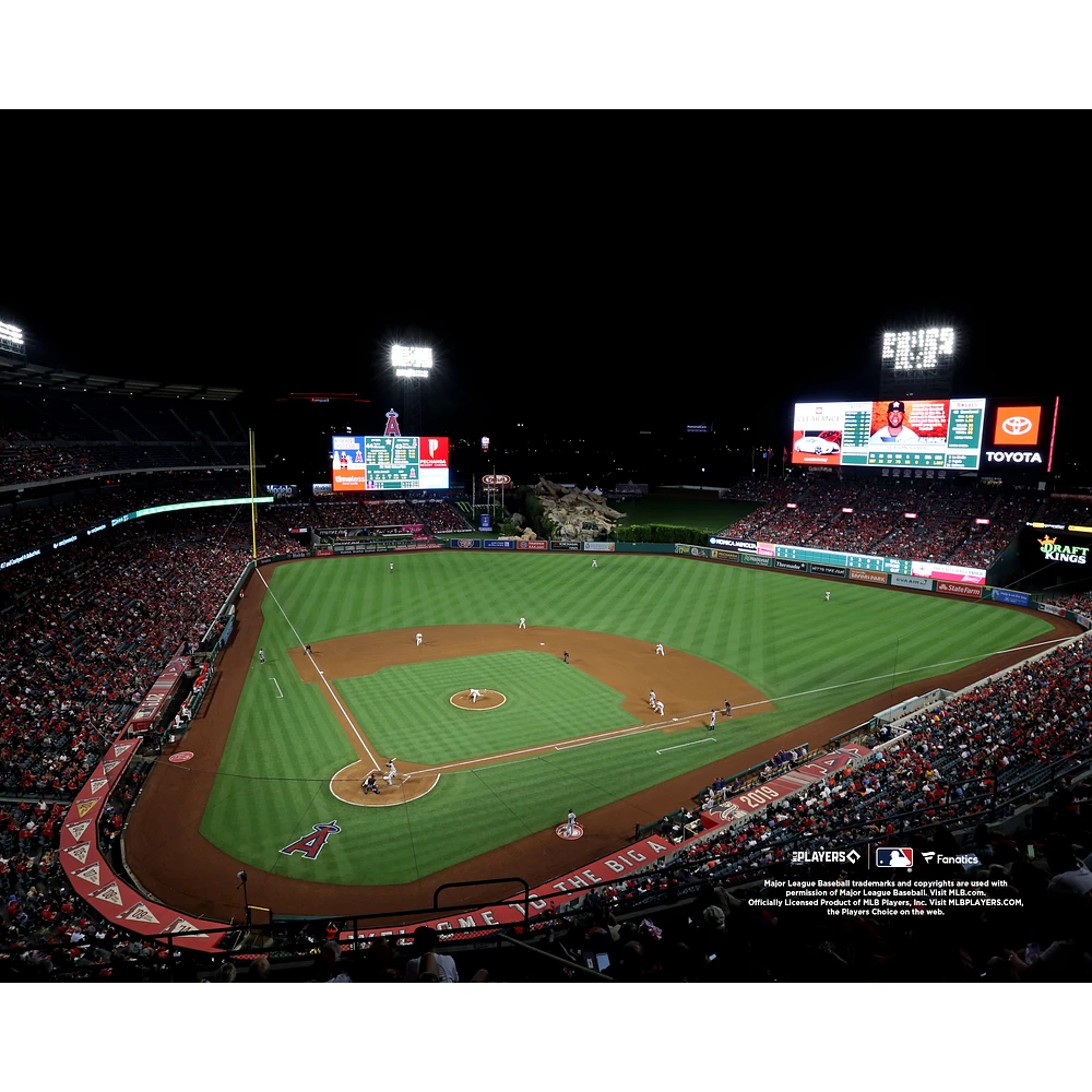 Los Angeles Angels Unsigned Angel Stadium Nighttime General View Photograph