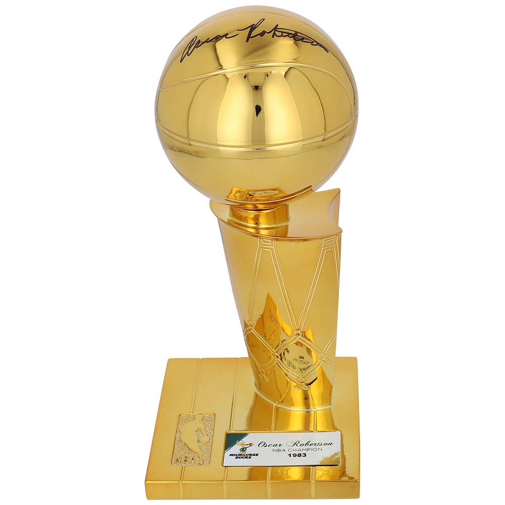 Oscar Robertson Milwaukee Bucks Autographed NBA Finals Champion Replica Larry O'Brien Trophy