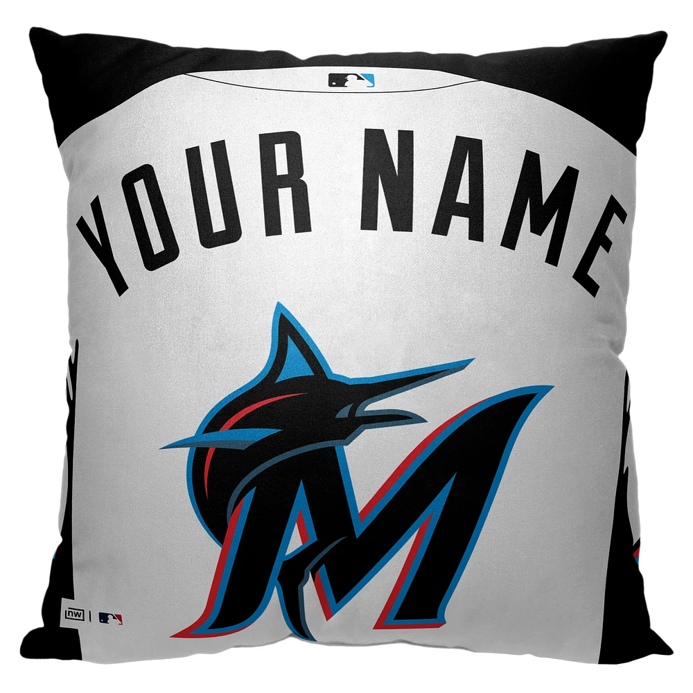 Miami Marlins 18'' x 18'' Personalized Pillow