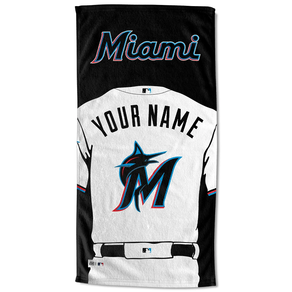 Miami Marlins 30'' x 60'' Personalized Beach Towel