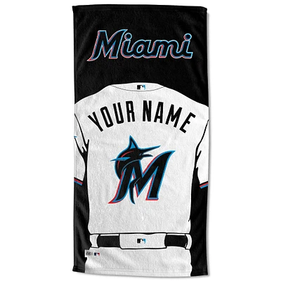 Miami Marlins 30'' x 60'' Personalized Beach Towel