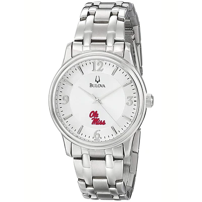 Men's Bulova Silver Ole Miss Rebels
