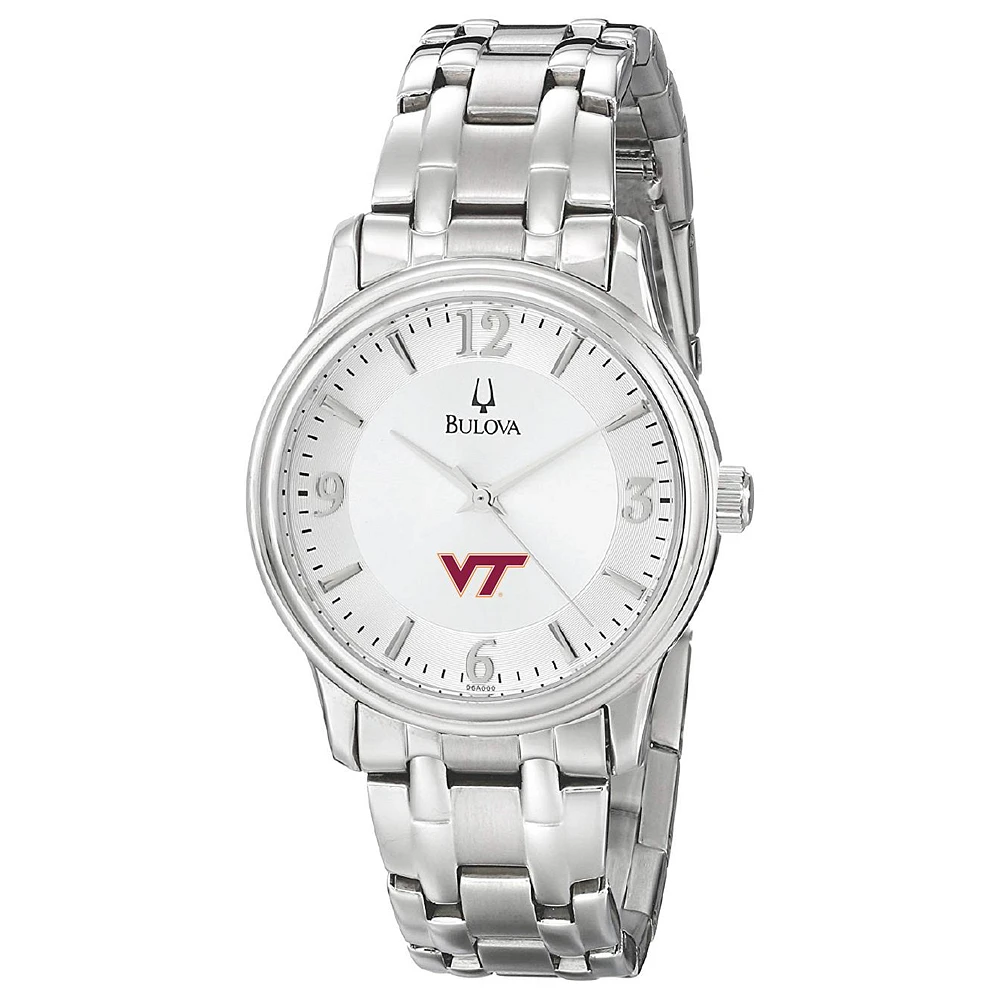 Men's Bulova Silver Virginia Tech Hokies
