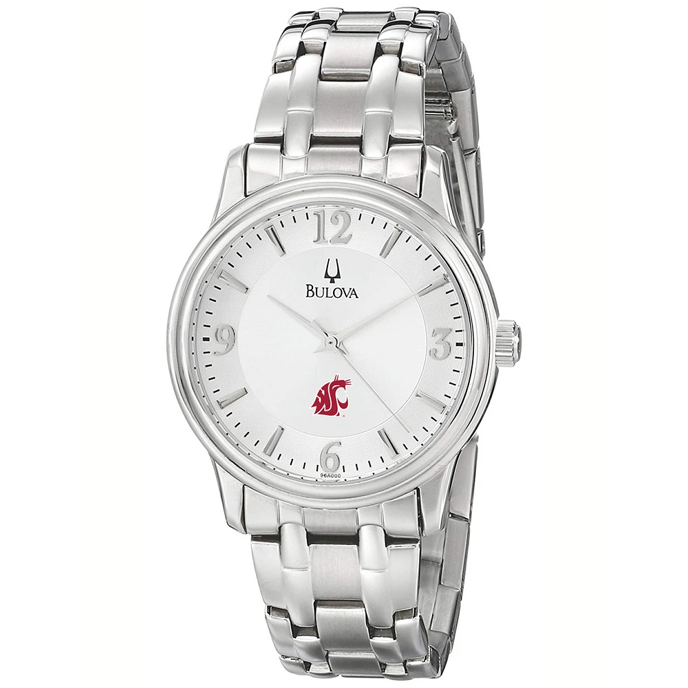 Men's Bulova Silver Washington State Cougars