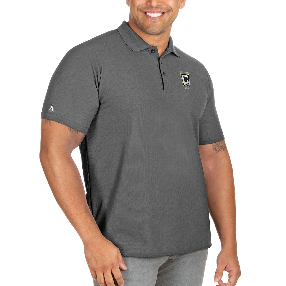 Men's Antigua Gray Columbus Crew Big & Tall Legacy Polo