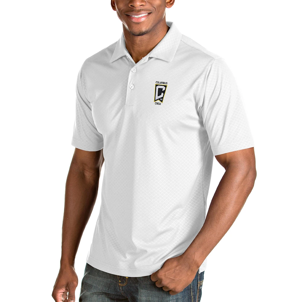 Men's Antigua White Columbus Crew Inspire Polo