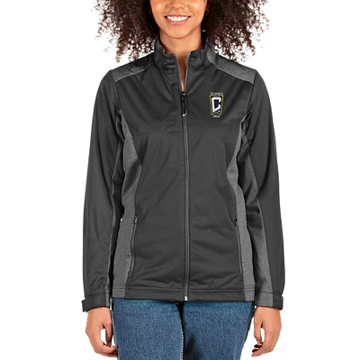 Women's Antigua Charcoal/Heathered Charcoal Columbus Crew Revolve Full-Zip Jacket