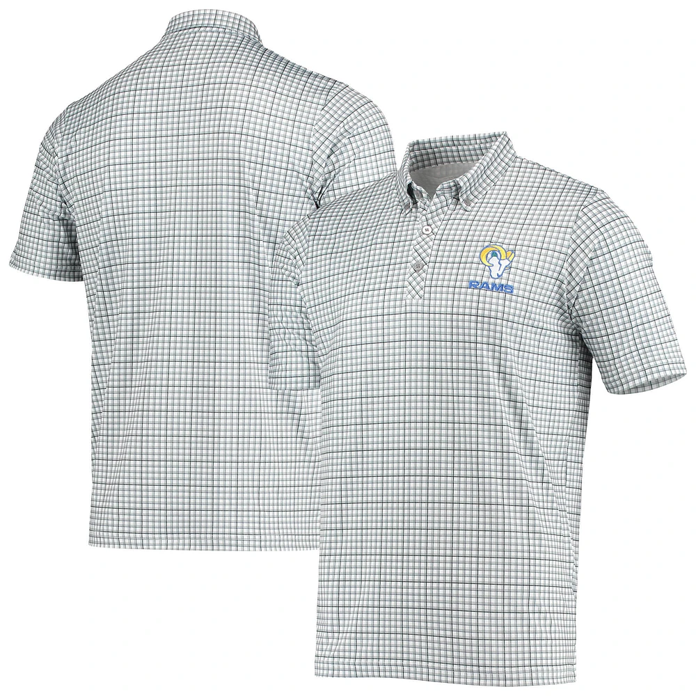 Men's Antigua Gray/Black Los Angeles Rams Deliver Button-Down Polo
