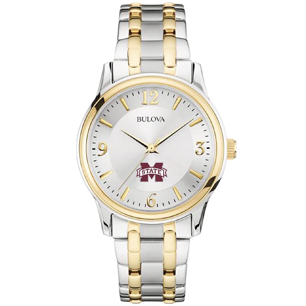 Bulova Silver/Gold Mississippi State Bulldogs Classic Two-Tone Round Watch