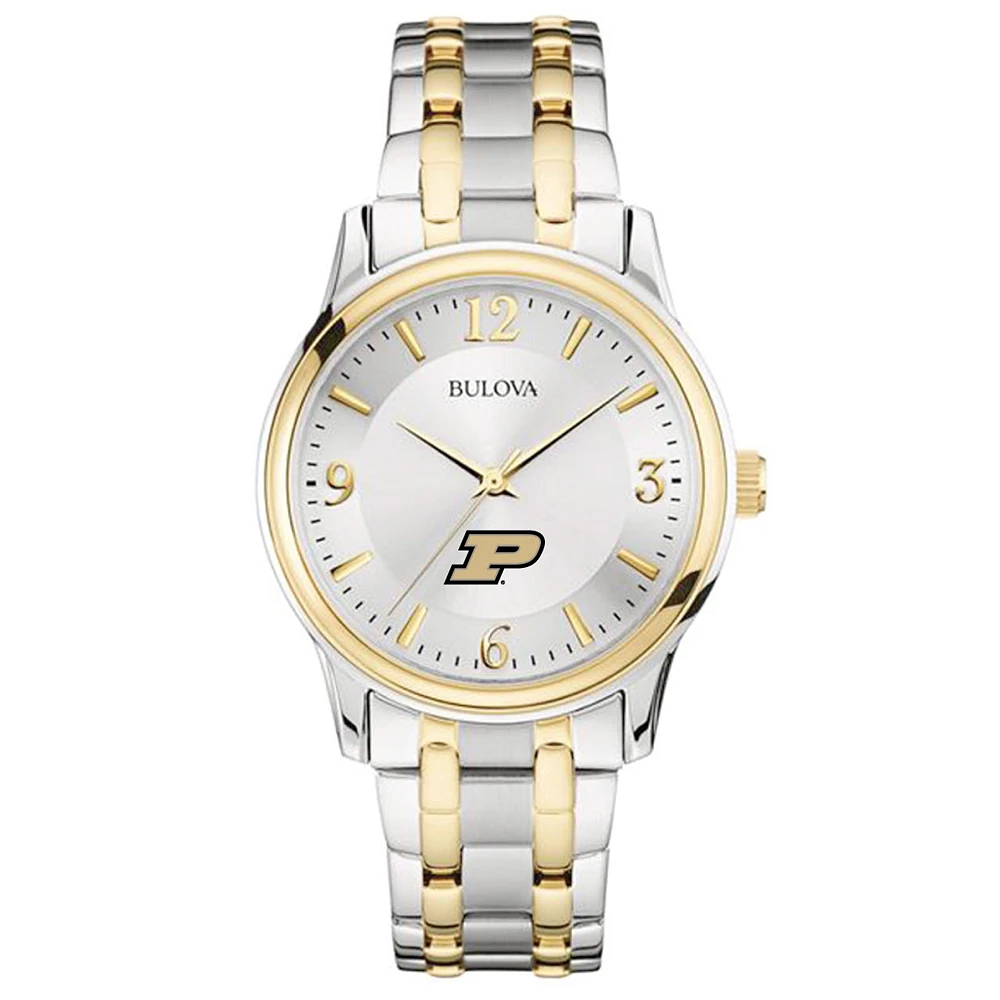 Bulova Silver/Gold Purdue Boilermakers Classic Two-Tone Round Watch