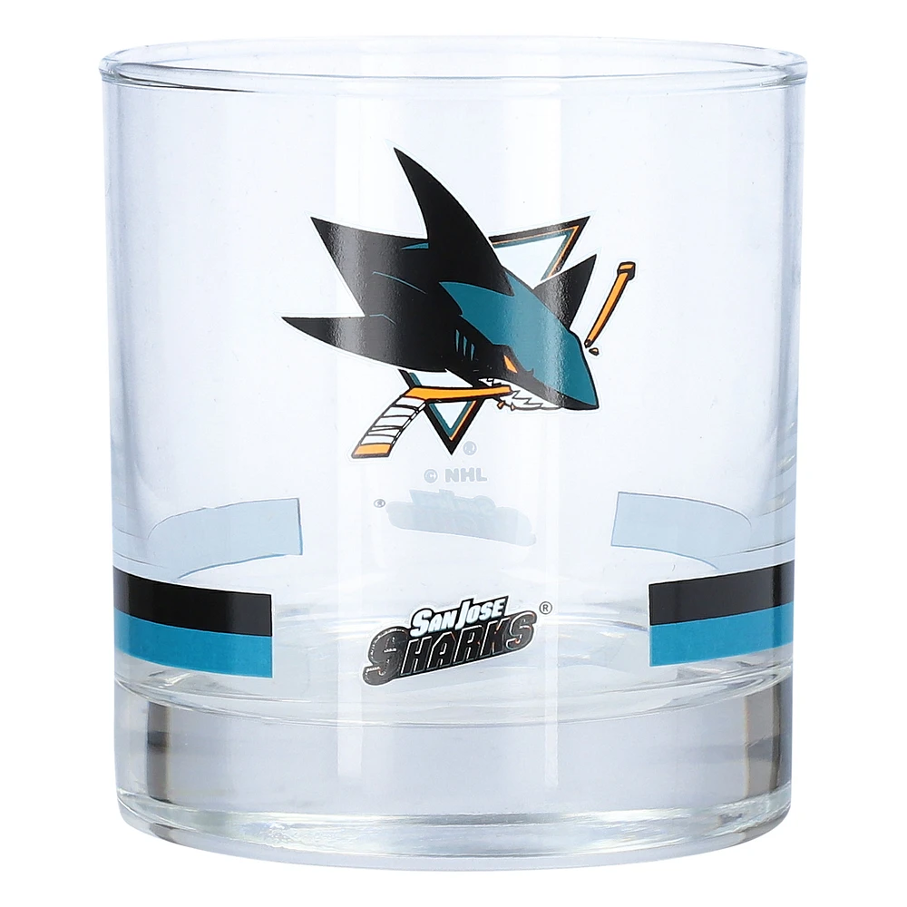 San Jose Sharks 10oz. Banded Rocks Glass