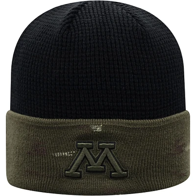 Men's Top of the World Olive/Black Minnesota Golden Gophers OHT Military Appreciation Skully Cuffed Knit Hat