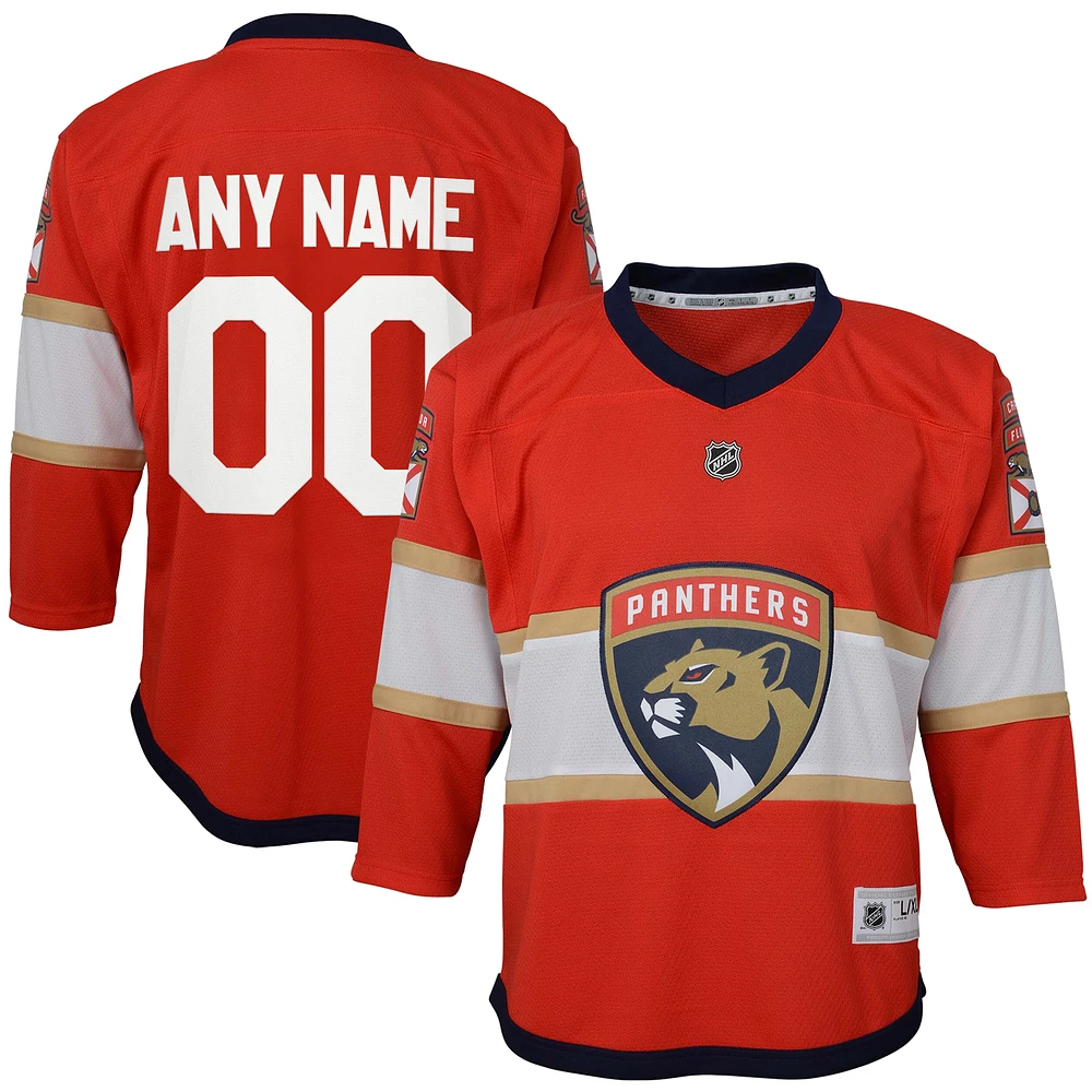 Youth Red Florida Panthers Home Replica Custom Jersey