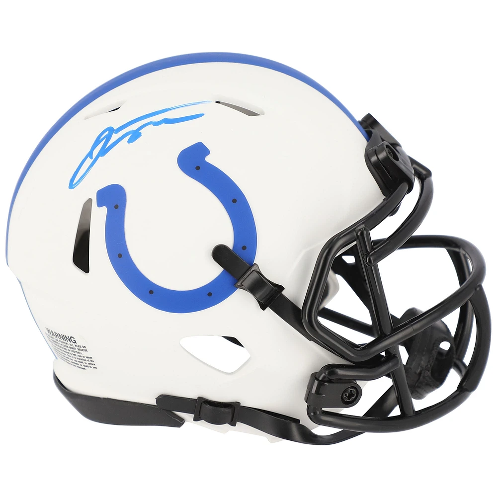 Jonathan Taylor Indianapolis Colts Autographed Riddell Lunar Eclipse Alternate Speed Mini Helmet
