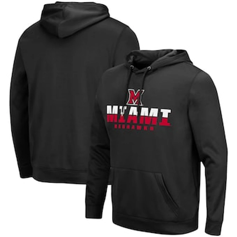 Men's Colosseum Black Miami University RedHawks Lantern Pullover Hoodie