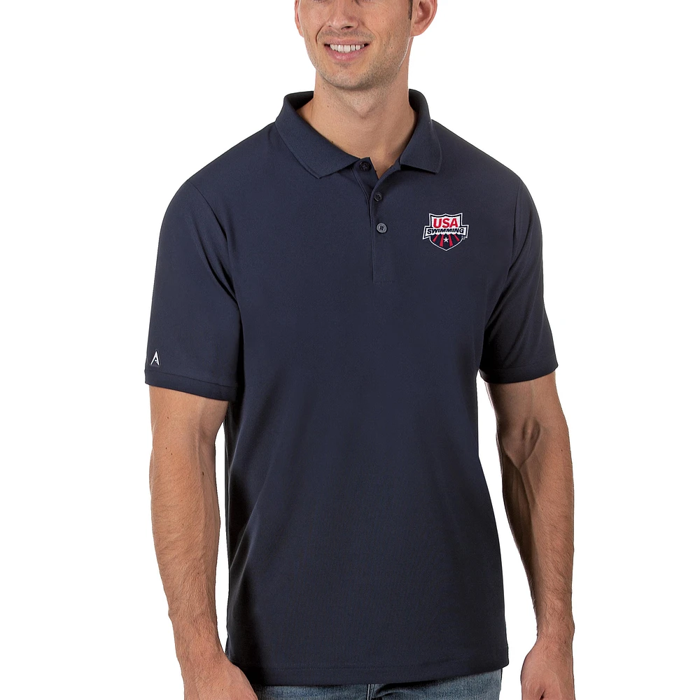Men's Antigua Navy USA Swimming Legacy Pique Polo