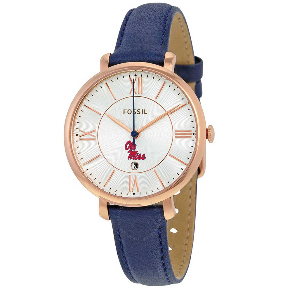 Women's Fossil Ole Miss Rebels Jacqueline Leather Watch