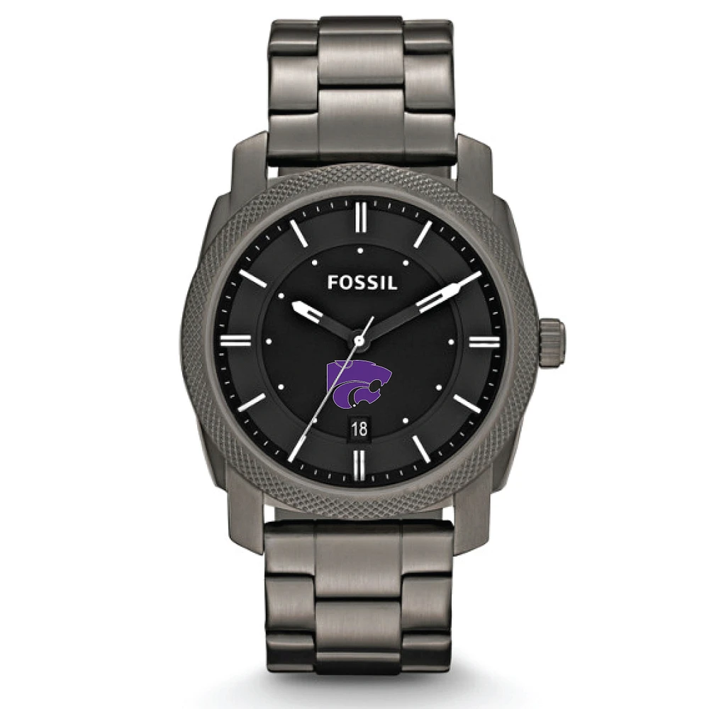 Fossil Kansas State Wildcats Machine Smoke Stainless Steel Watch