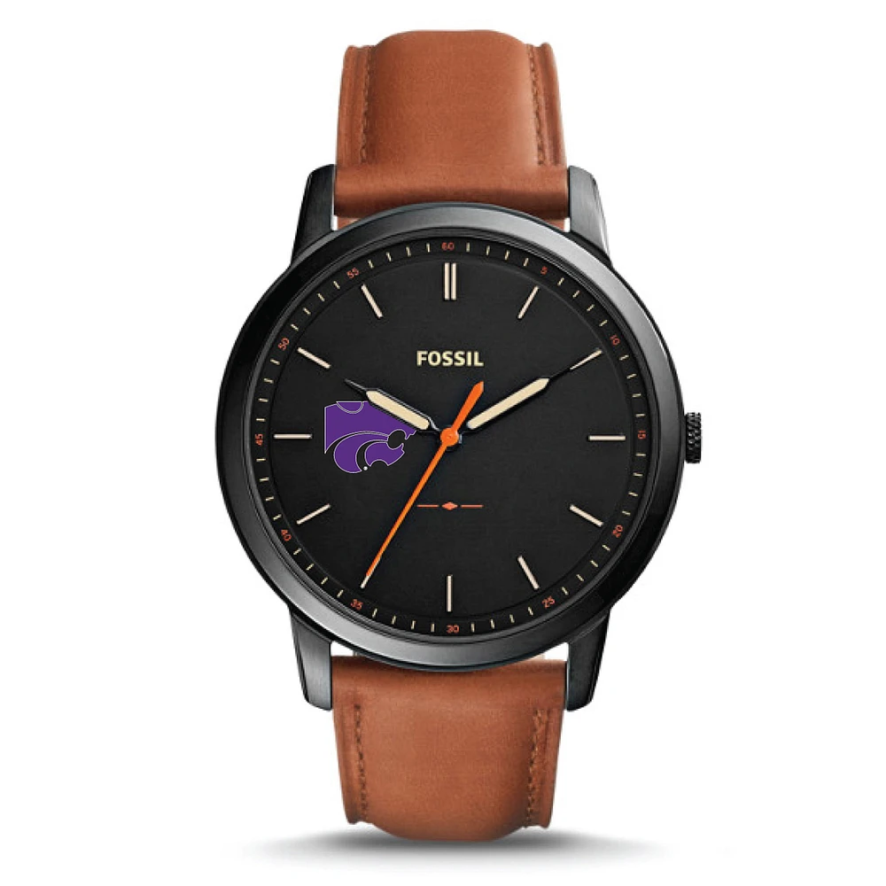 Fossil Kansas State Wildcats The Minimalist Slim Leather Watch