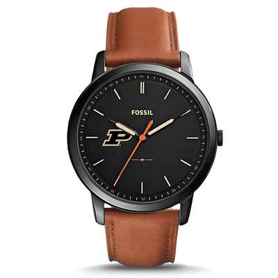 Fossil Purdue Boilermakers The Minimalist Slim Leather Watch