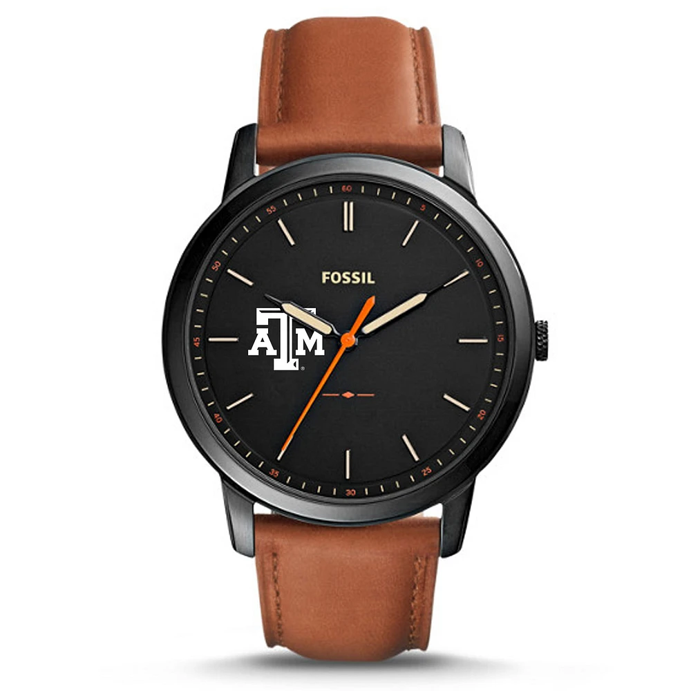 Fossil Texas A&M Aggies The Minimalist Slim Leather Watch
