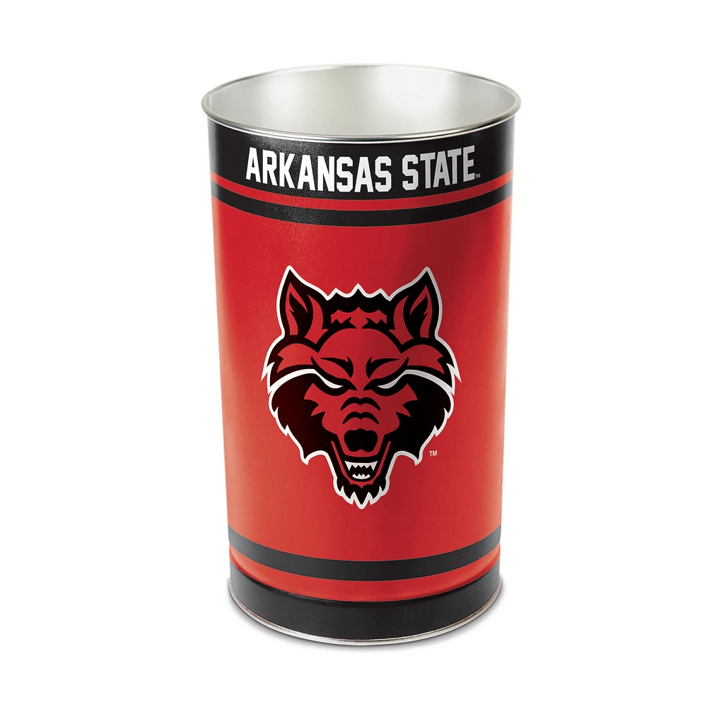 WinCraft Arkansas State Red Wolves 15'' Tapered Wastebasket