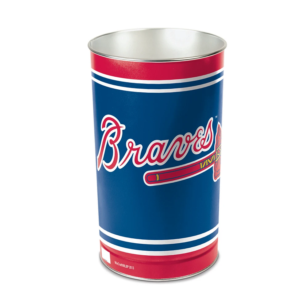 WinCraft Atlanta Braves 15'' Tapered Wastebasket