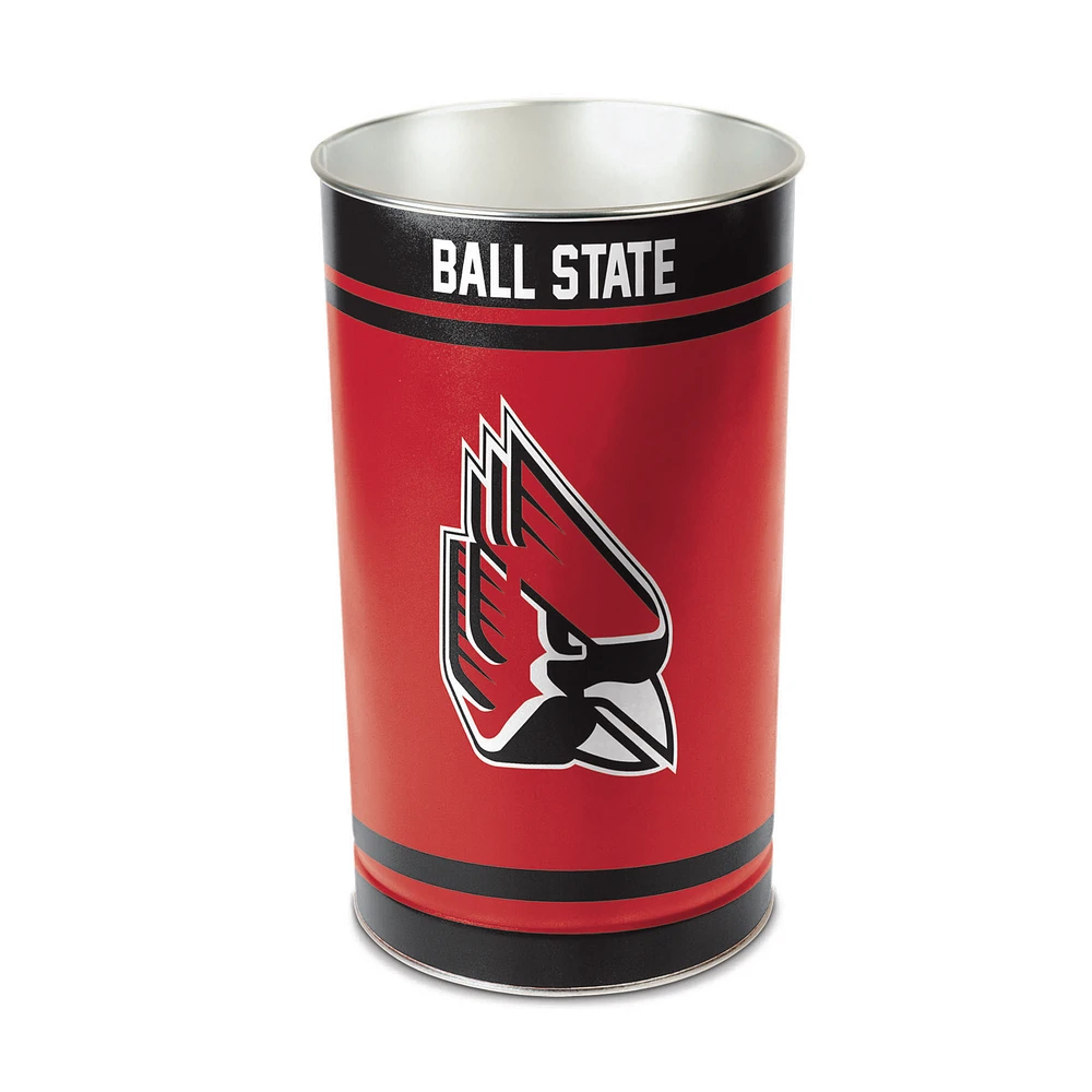 WinCraft Ball State Cardinals 15'' Tapered Wastebasket