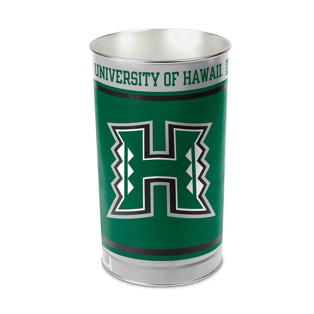 WinCraft Hawaii Warriors 15'' Tapered Wastebasket