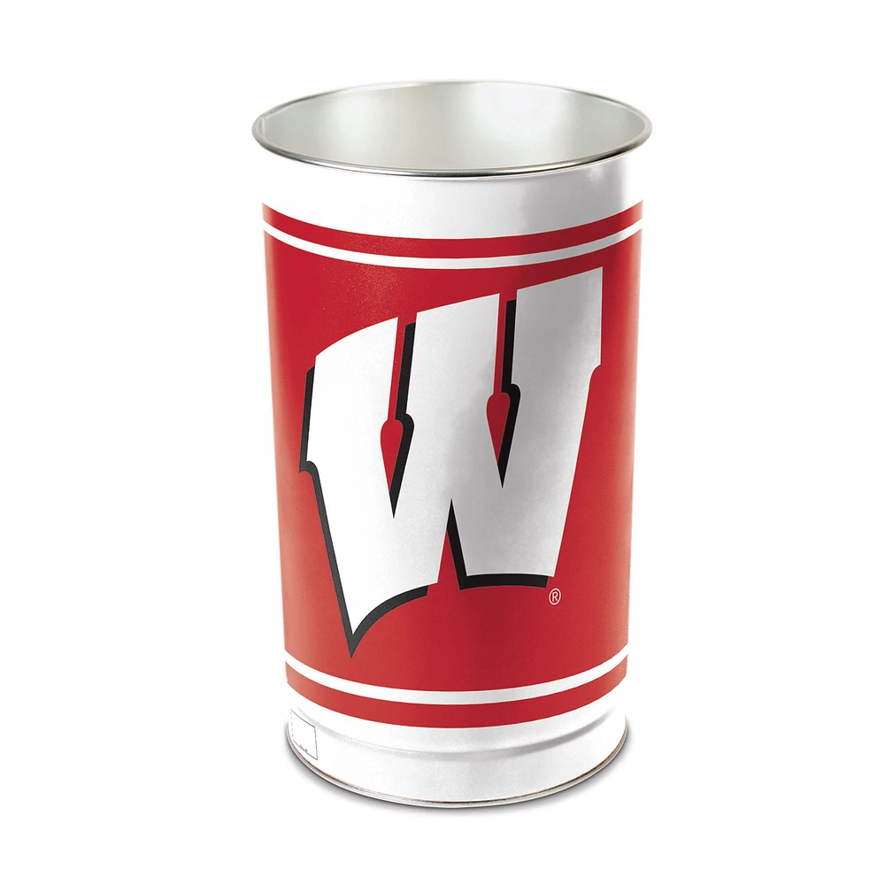 WinCraft Wisconsin Badgers 15'' Tapered Wastebasket