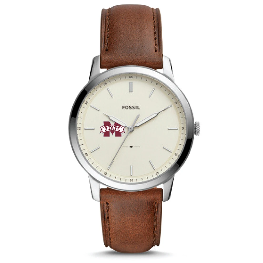 Fossil Mississippi State Bulldogs The Minimalist Leather Watch