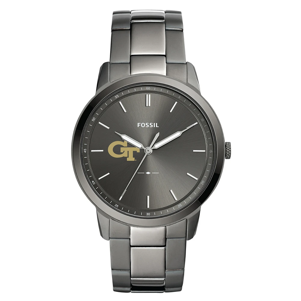 Men's Fossil GA Tech Yellow Jackets The Minimalist Three-Hand Smoke Watch