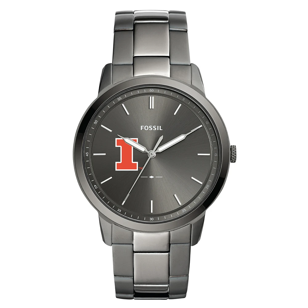 Men's Fossil Illinois Fighting Illini The Minimalist Three-Hand Smoke Watch