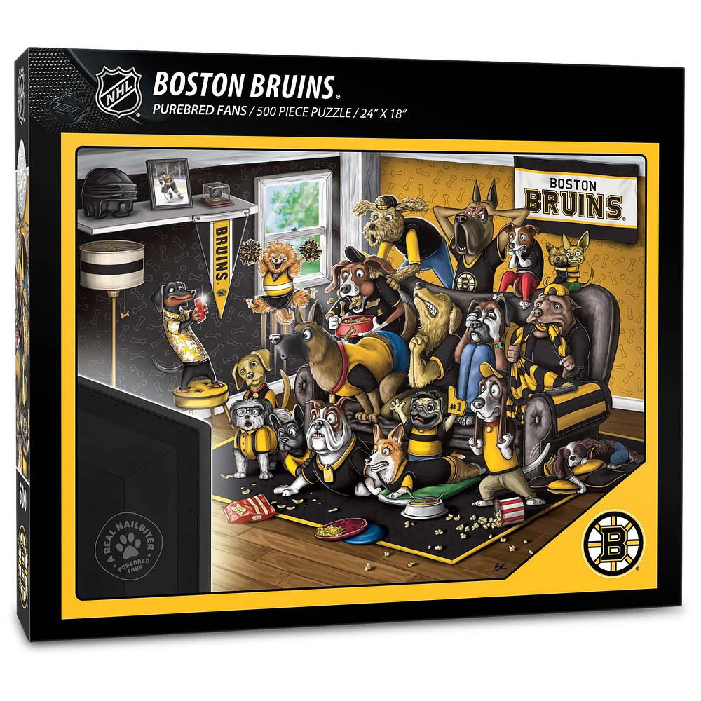 Boston Bruins Purebred Fans 18'' x 24'' A Real Nailbiter 500-Piece Puzzle