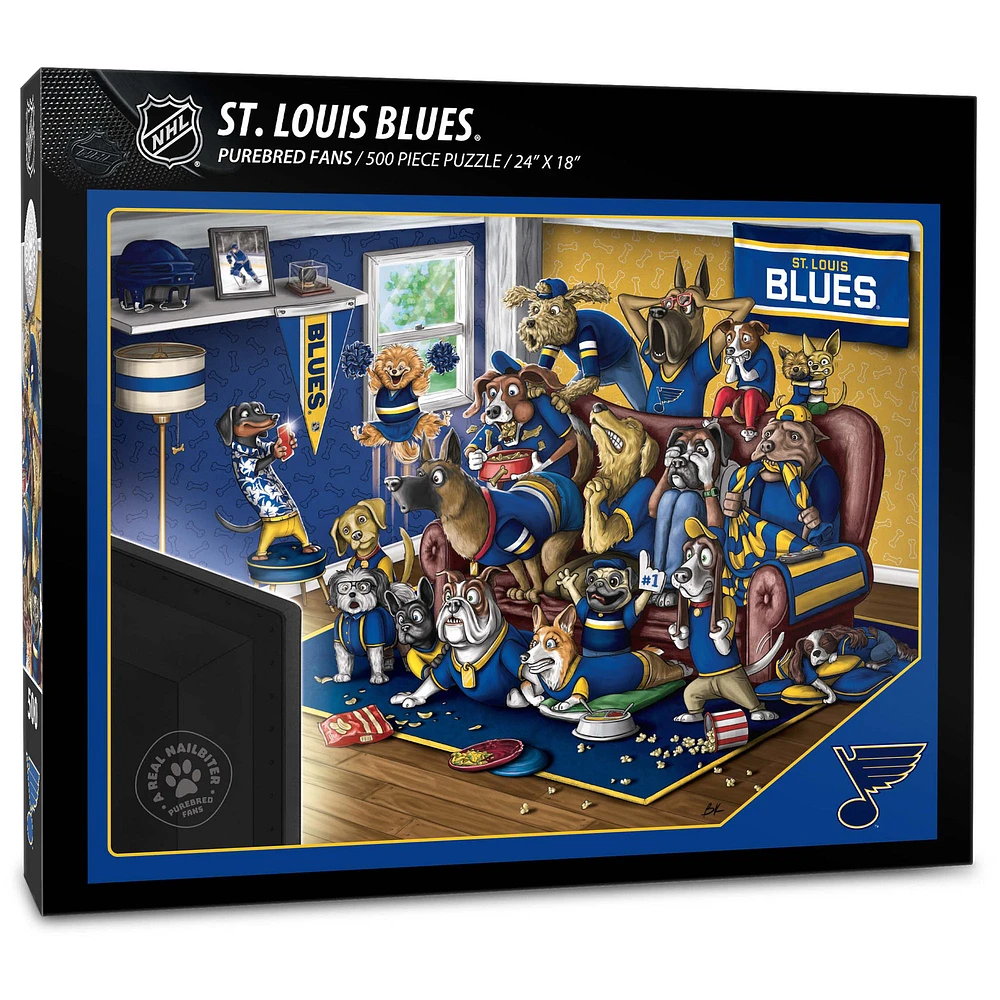 St. Louis Blues Purebred Fans 18'' x 24'' A Real Nailbiter 500-Piece Puzzle