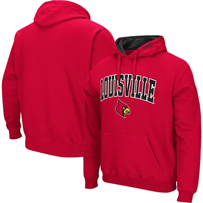 Men's Colosseum Red Louisville Cardinals Arch & Logo 3.0 Pullover Hoodie