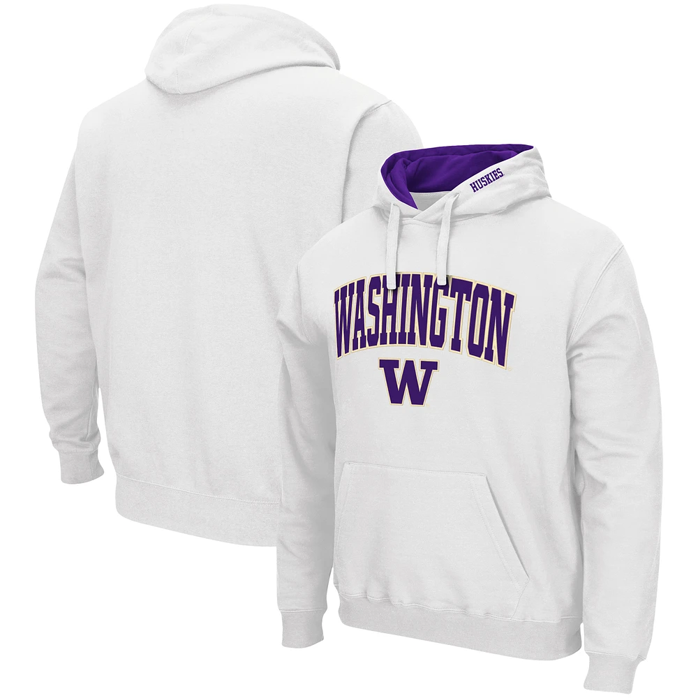 Men's Colosseum Washington Huskies Arch & Logo 3.0 Pullover Hoodie