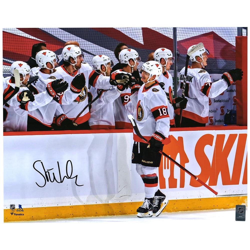 Tim Stutzle Ottawa Senators Autographed 16" x 20" Hat Trick Celebration Photograph