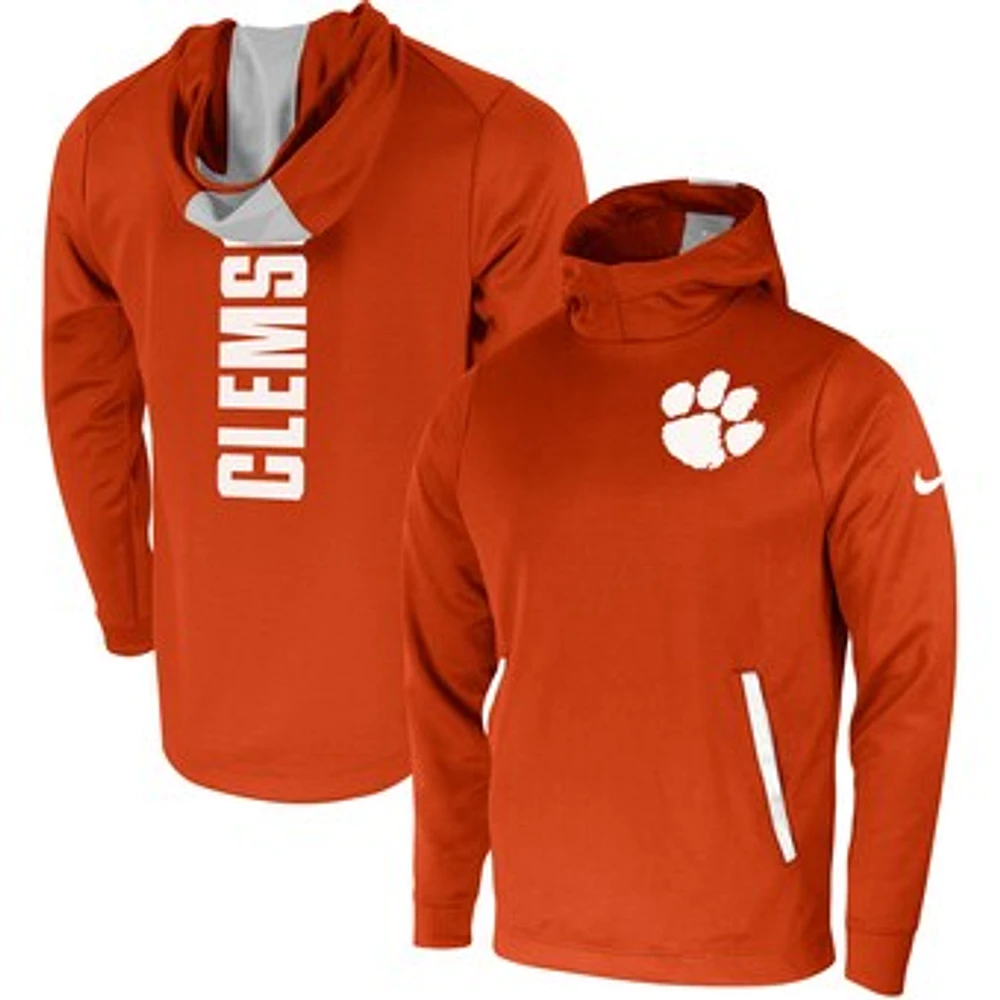 Men's Nike Orange Clemson Tigers 2-Hit Performance Pullover Hoodie