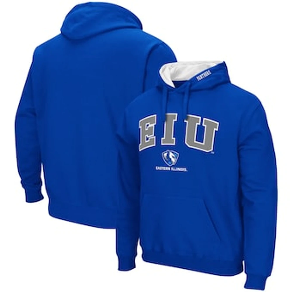 Men's Colosseum Blue Eastern Illinois Panthers Arch and Logo Pullover Hoodie
